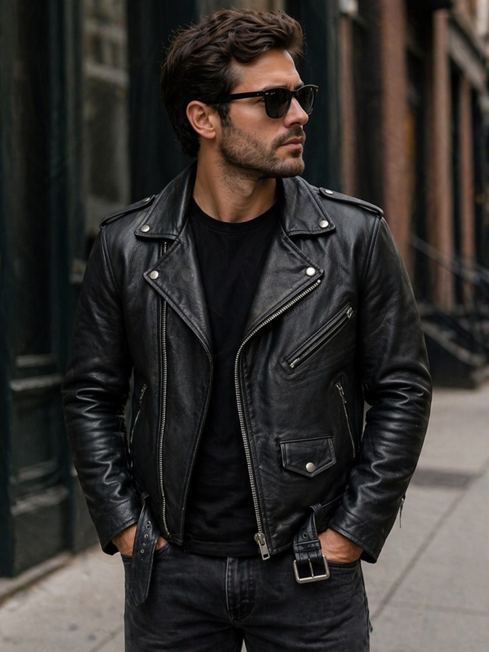 Black Leather Biker Jacket